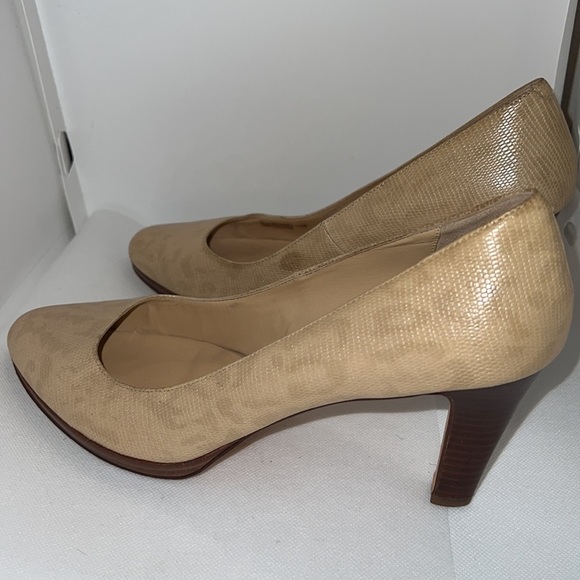Cole Haan cheetah faded print over pattern beige leather pumps shoes Sz 10 - Picture 6 of 10